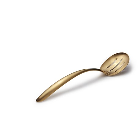 Bon Chef Ez Use Banquet Serving Slotted Spoon 13.5" W/Hollow Cool Hndl - Gold Matte 9458GM